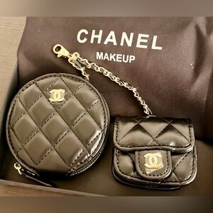 CHANEL GWP Black Quilted Accessory Duo